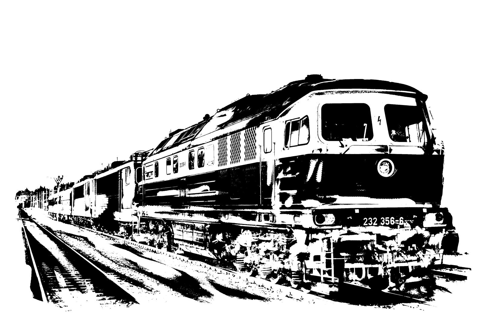 Nikon D750 sample photo. Diesel locomotive, monochrome, railway photography