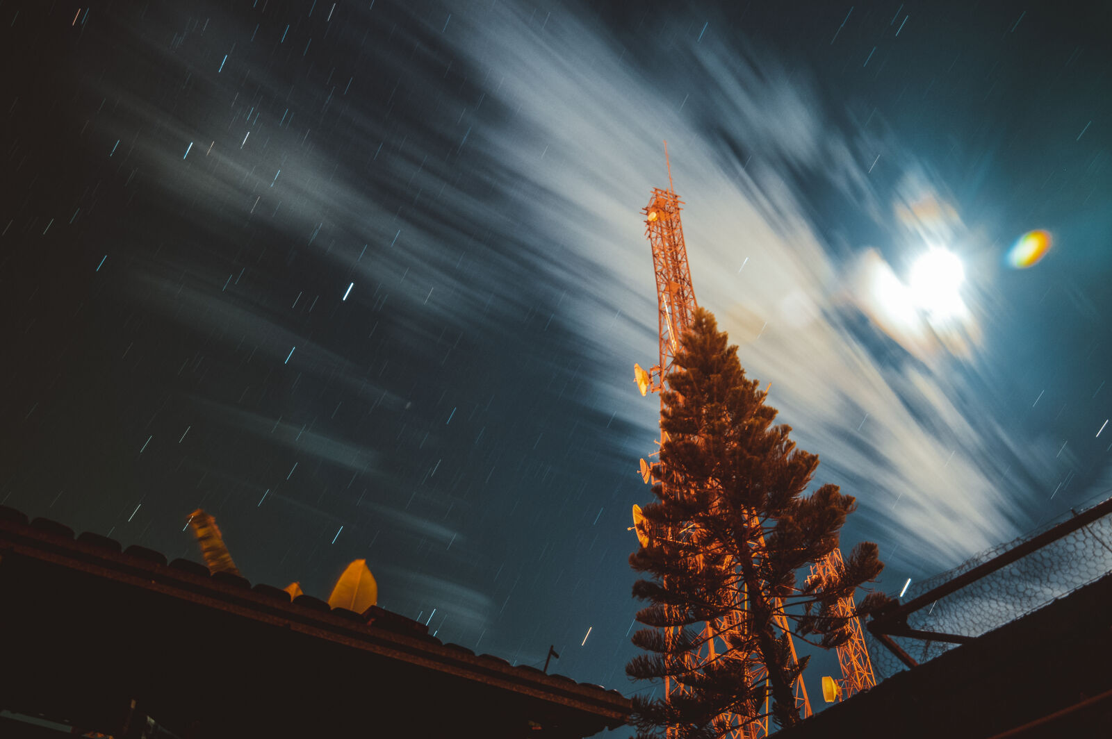 Nikon D3200 sample photo. Night, clouds, tree, long photography