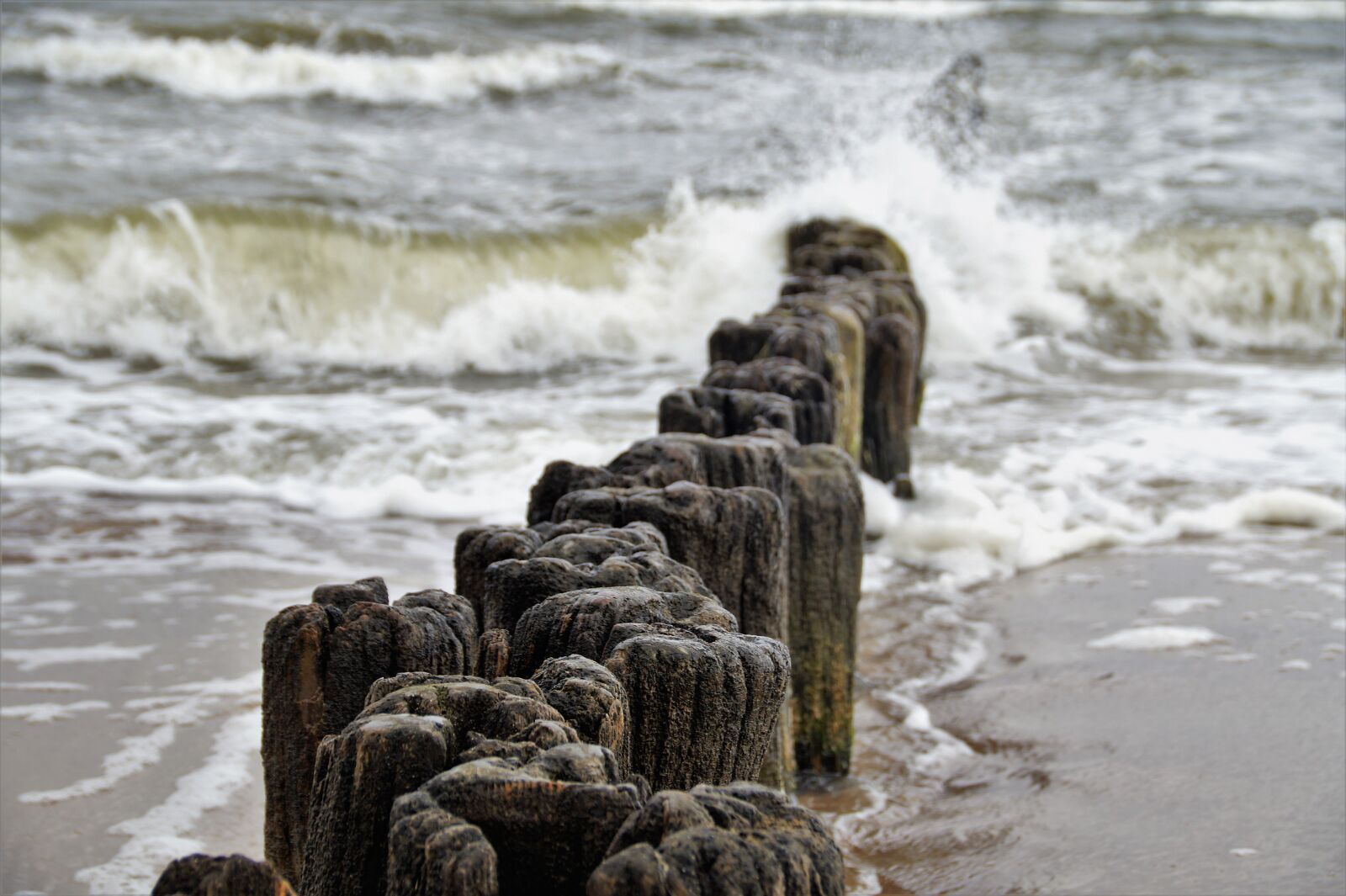 Sony SLT-A58 sample photo. Sea, waves, breakwater photography