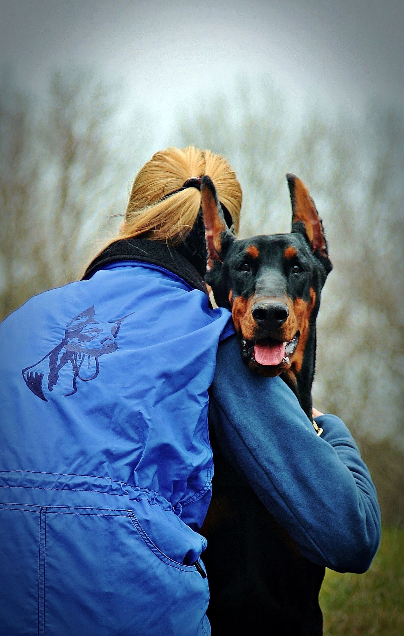 Canon EOS 600D (Rebel EOS T3i / EOS Kiss X5) sample photo. Doberman, dog, hug photography