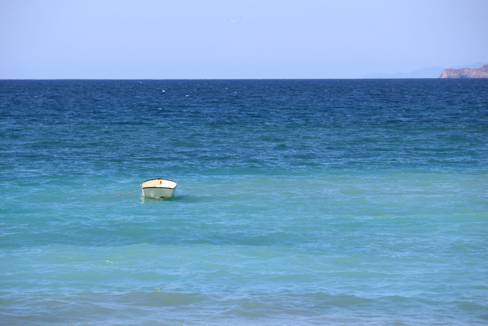 Canon EF-S 55-250mm F4-5.6 IS STM sample photo. Beach, blue, water, boat photography