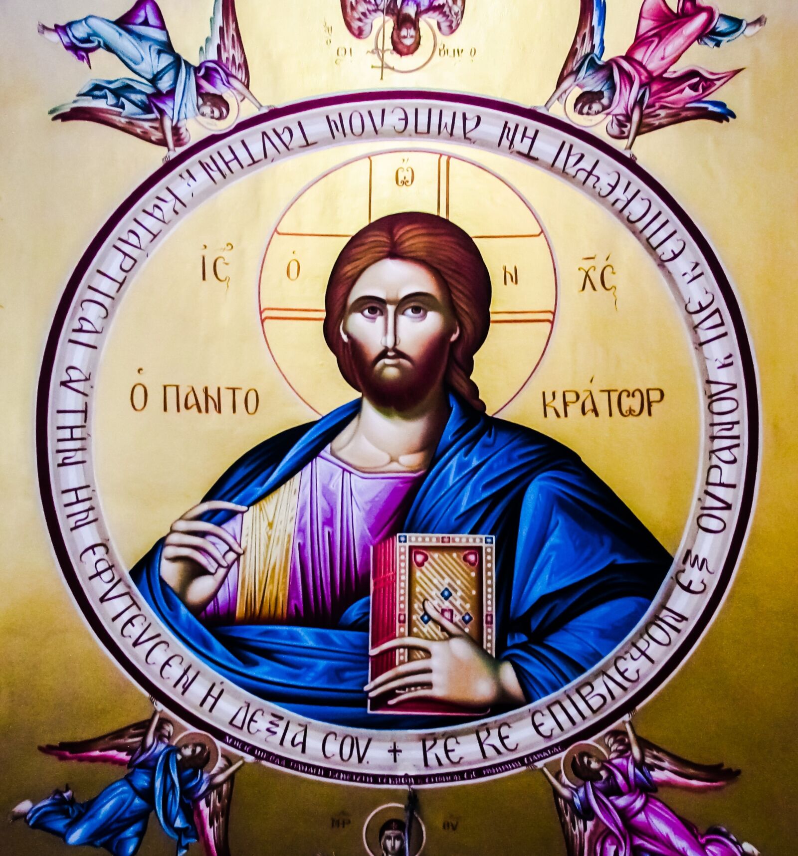 Canon PowerShot SX400 IS sample photo. Pantocrator, jesus christ, angels photography