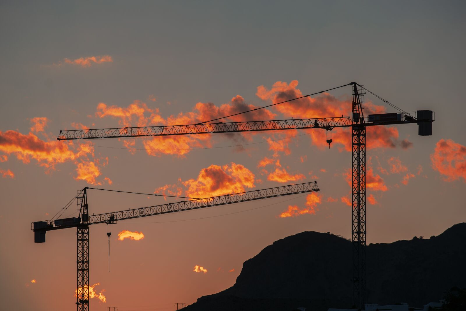 Nikon D3300 sample photo. Landscape, cranes, sunset photography