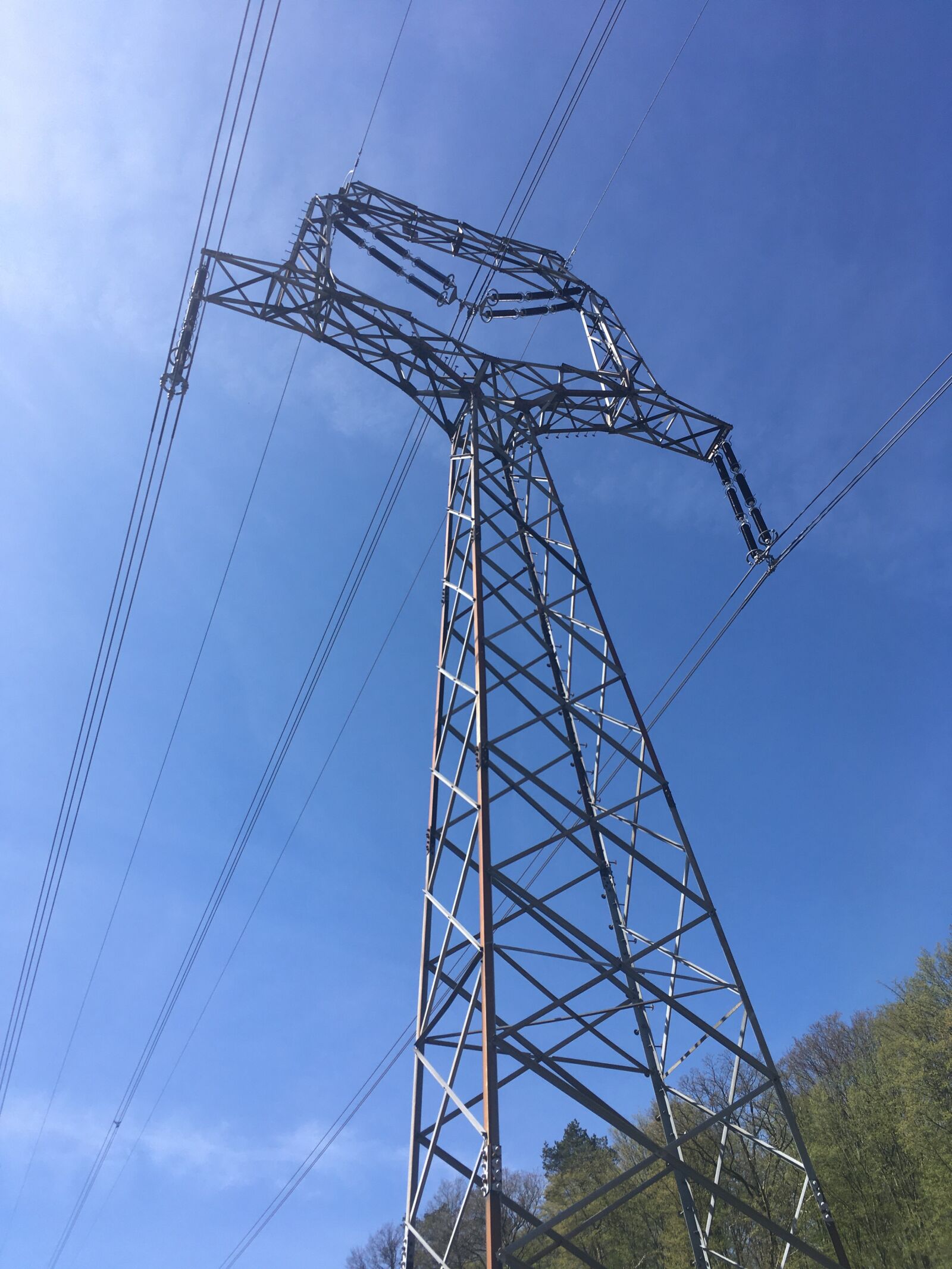 iPhone SE back camera 4.15mm f/2.2 sample photo. Power poles, electricity, energy photography