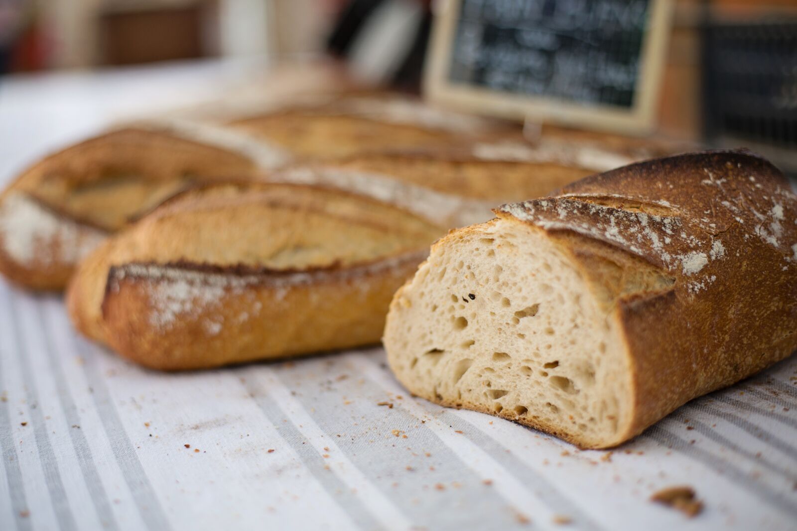 Canon EF 50mm F1.4 USM sample photo. French bread, loaves, bread photography