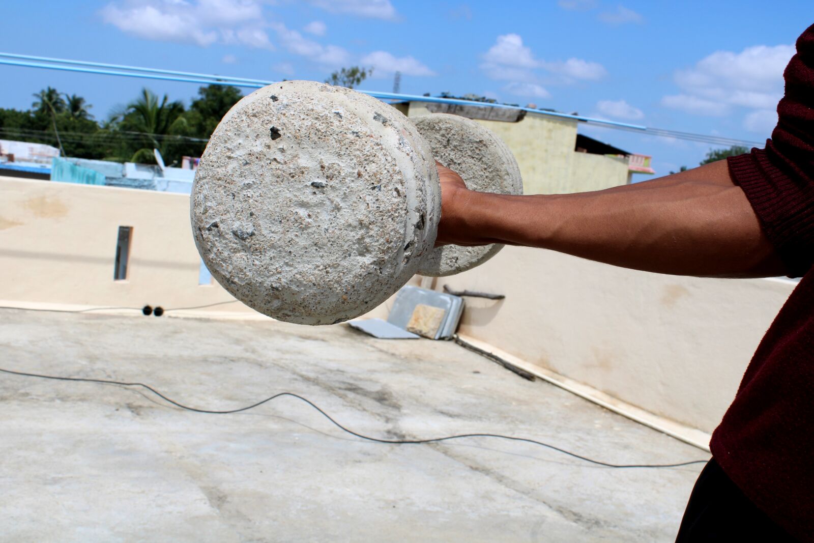 Canon EOS 2000D (EOS Rebel T7 / EOS Kiss X90 / EOS 1500D) sample photo. Village gym equipment, cement photography