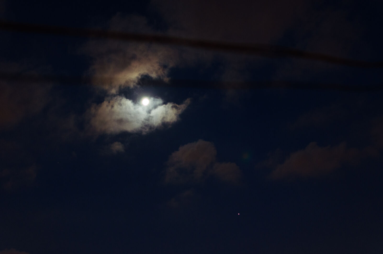 Nikon D5100 + Nikon AF-S DX Nikkor 35mm F1.8G sample photo. Clouds, moon, night photography