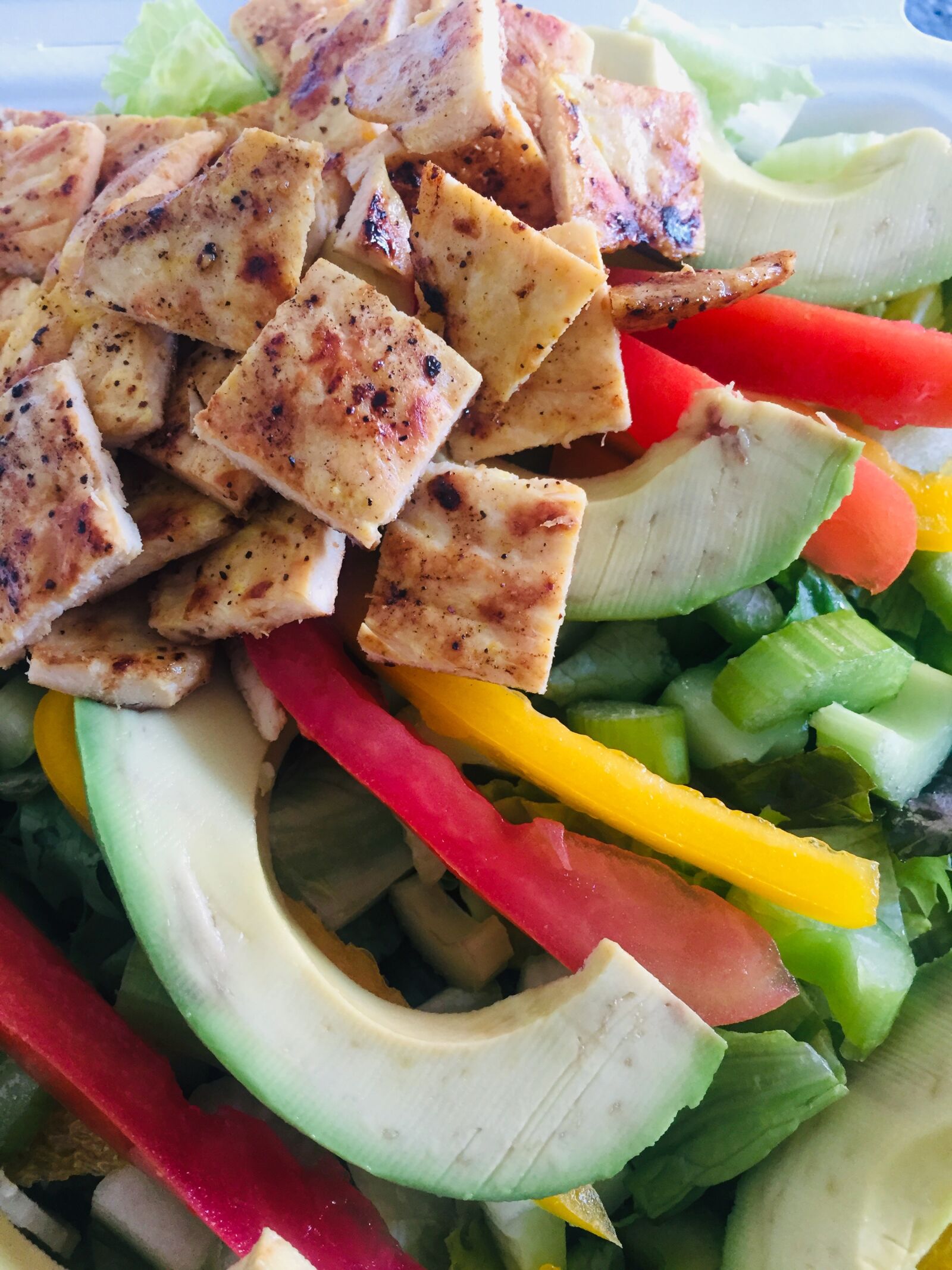 Apple iPhone 6 sample photo. Salad, chicken, avocado photography