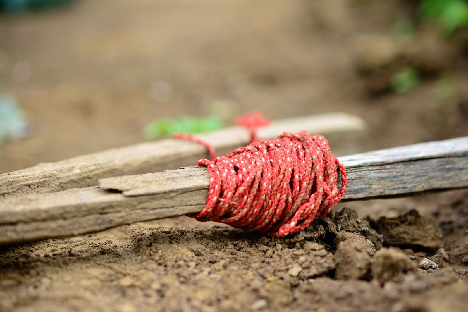 Nikon D5200 sample photo. Gardening, garden soil, rope photography