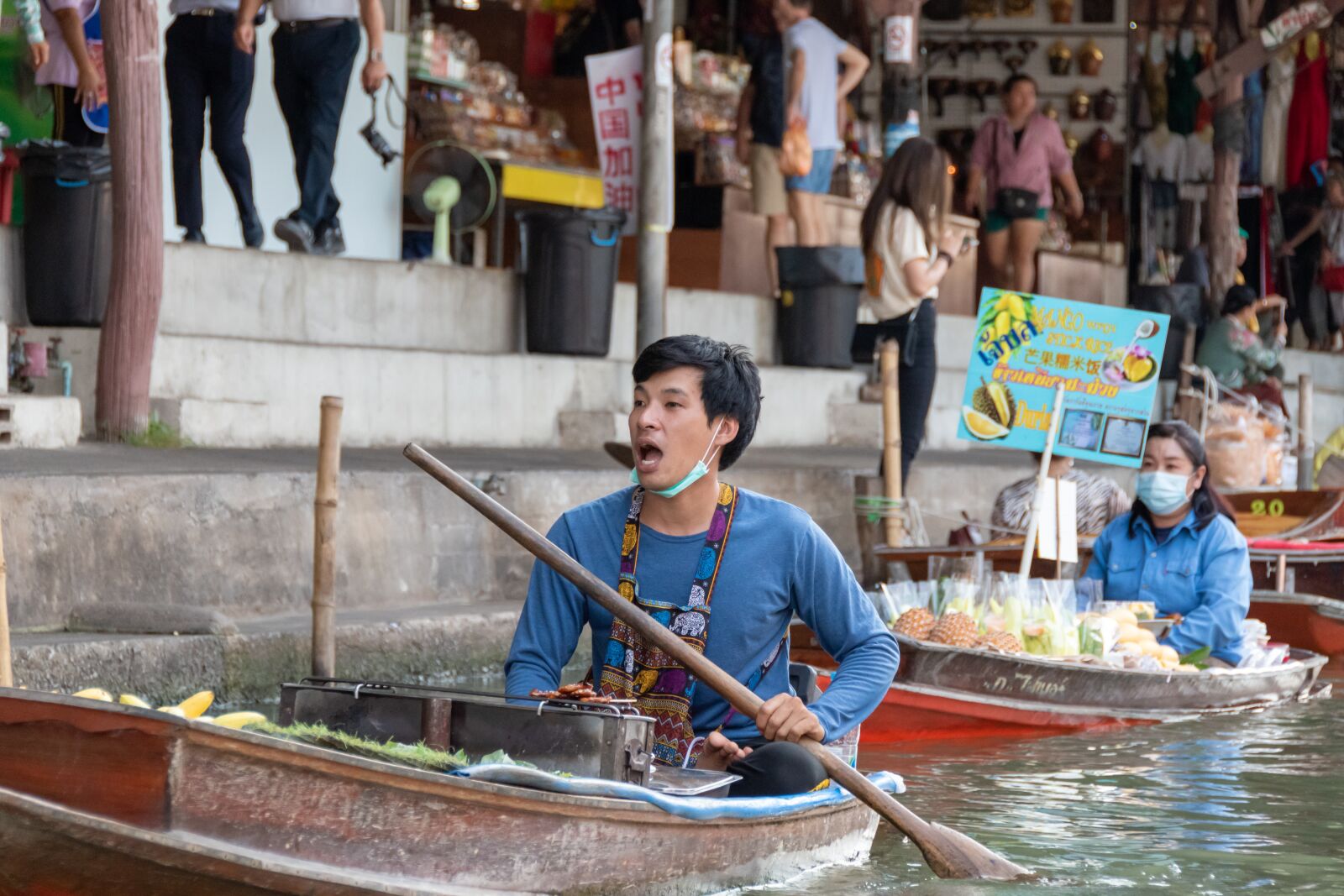Nikon D5600 sample photo. Boat, market, summer photography