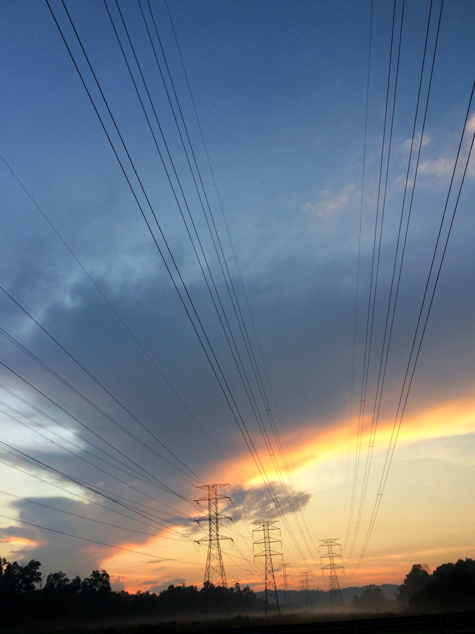 Apple iPhone 5s sample photo. Cable, clouds, current, dawn photography