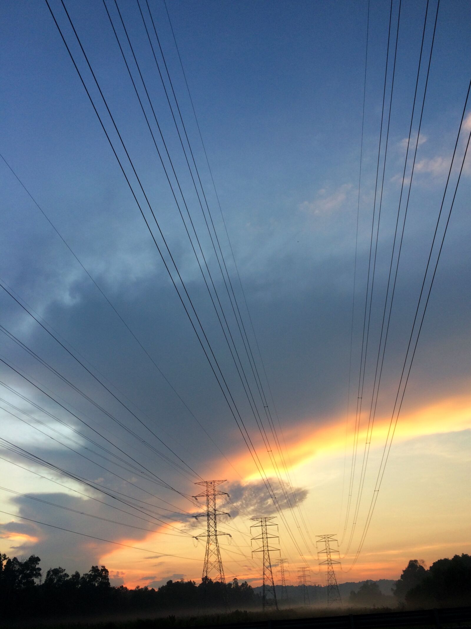iPhone 5s back camera 4.15mm f/2.2 sample photo. Cable, clouds, current, dawn photography