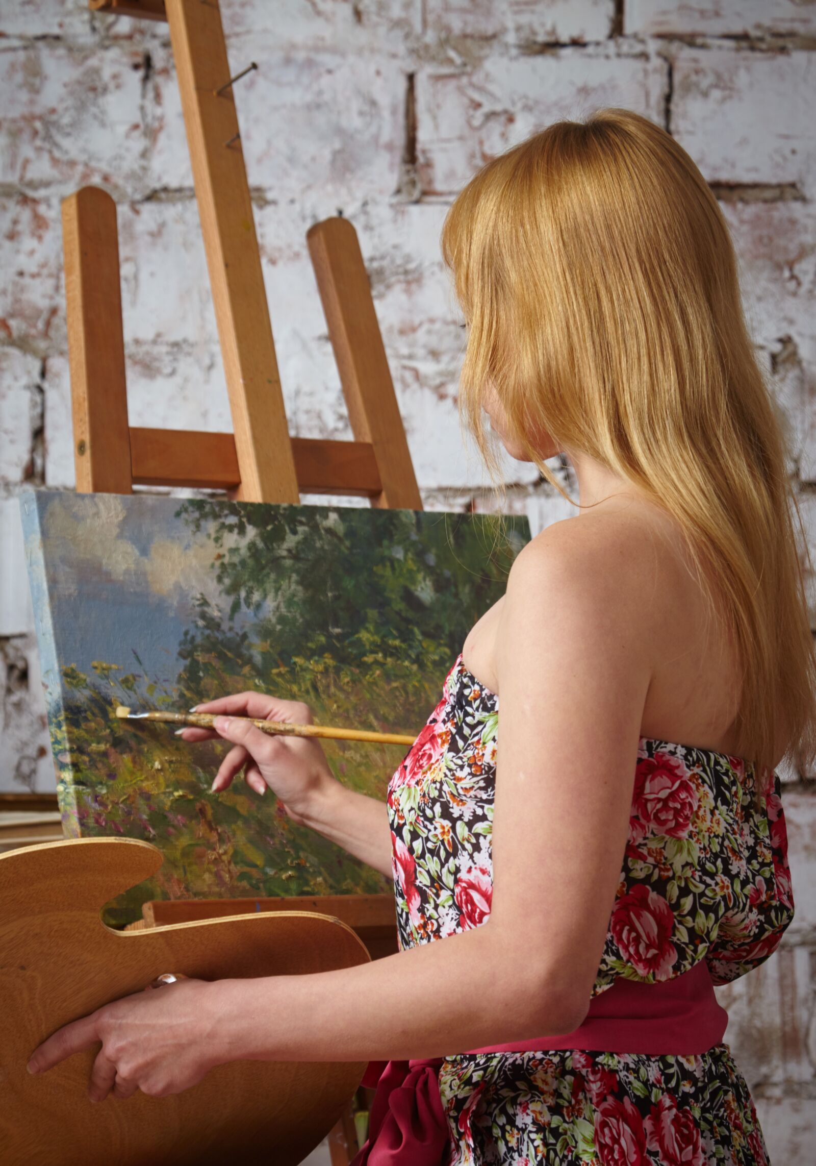 Canon EOS 5D Mark II sample photo. Artist, easel, picture photography