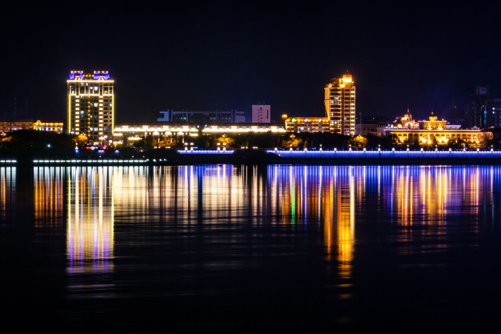Nikon D5300 sample photo. Night, river, reflection photography