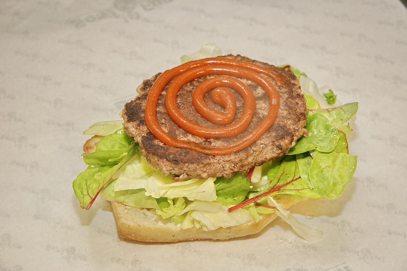 Canon EOS 20D sample photo. Burger, cooking, salad photography
