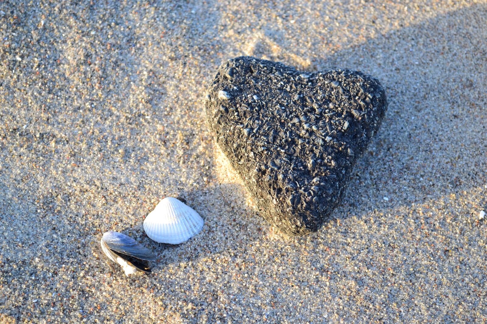 Nikon D3100 sample photo. Heart, stone, beach photography