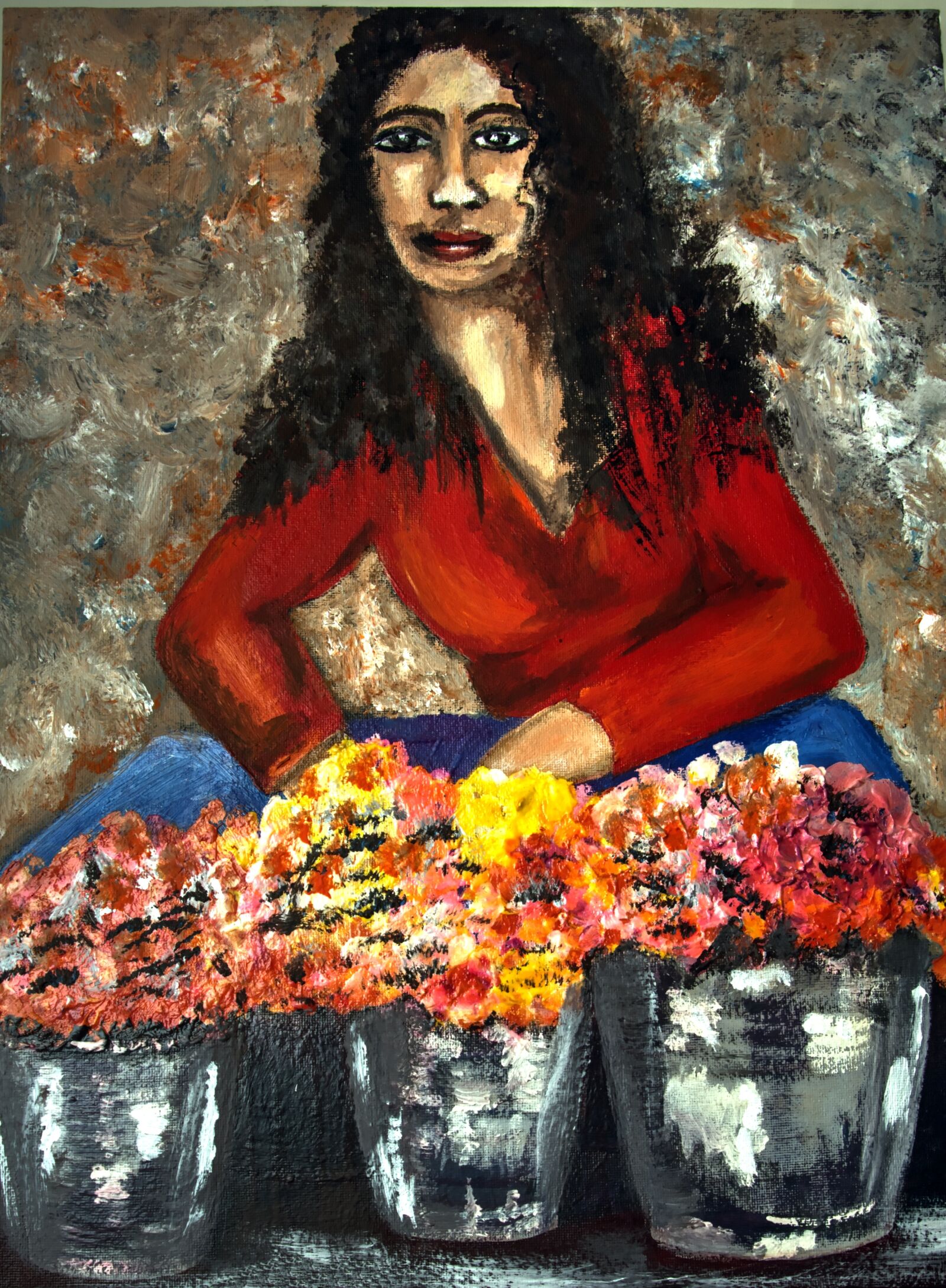Nikon D5200 sample photo. Painter flower lady, acrylic photography