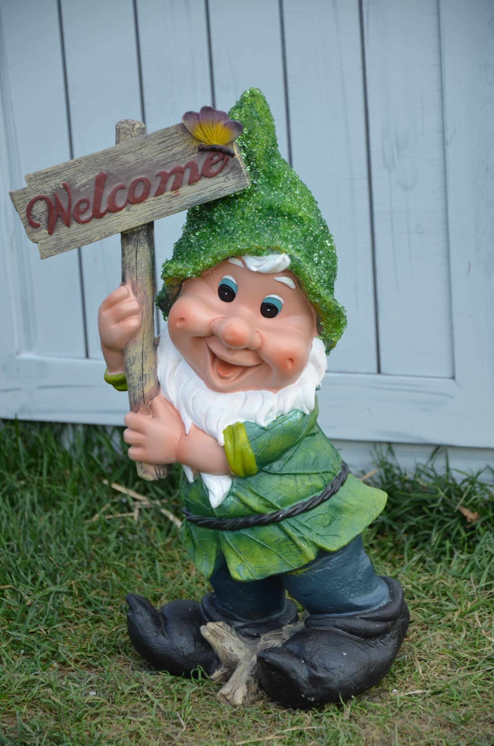 Nikon D7000 sample photo. Dwarf, welcome sign, smiling photography