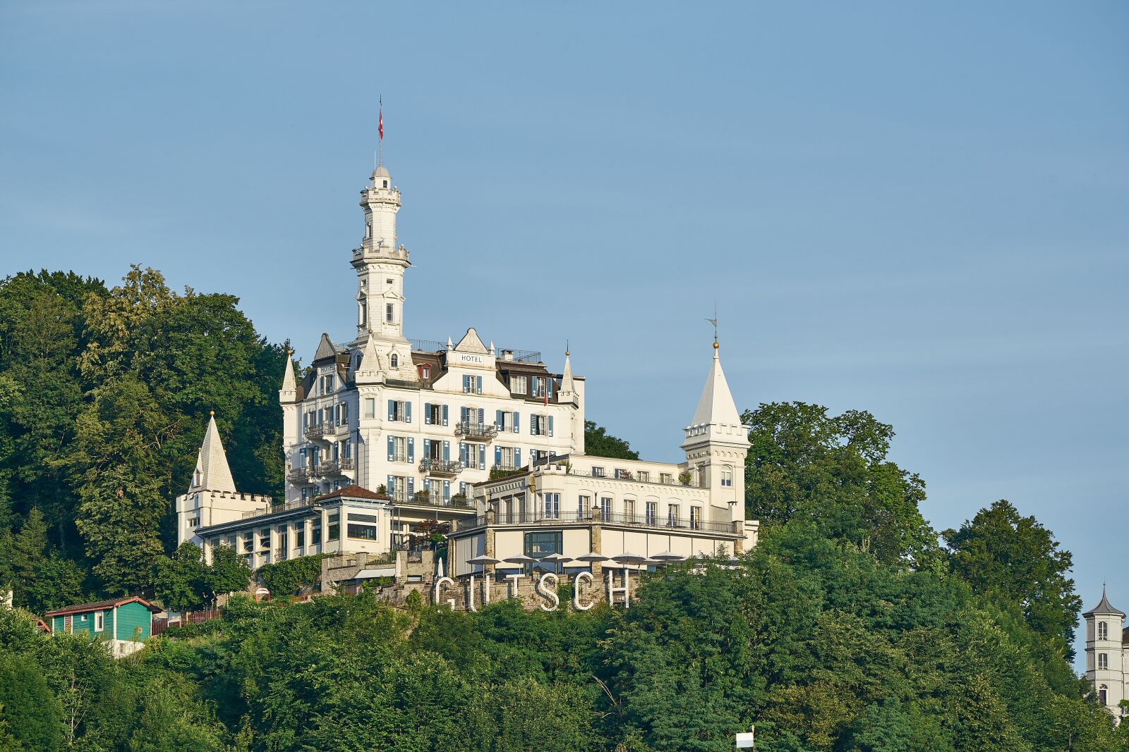 Sony FE 100-400mm F4.5-5.6 GM OSS sample photo. Gütsch, hotel, building photography