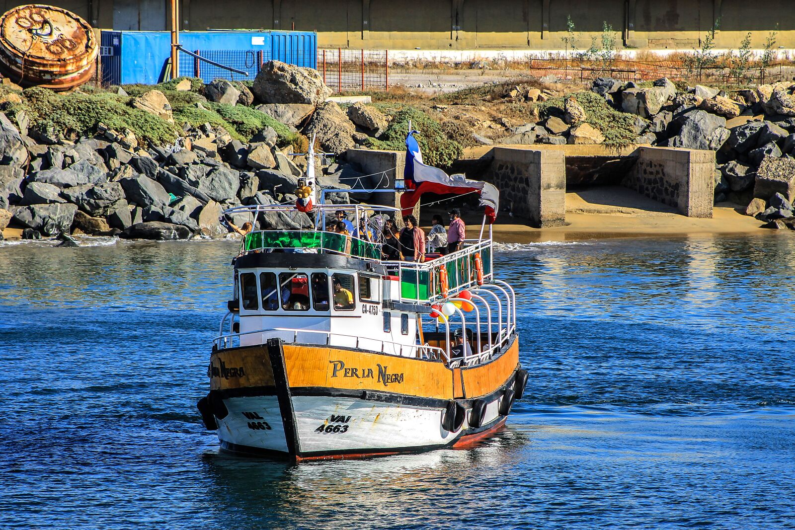 Canon EF 75-300mm f/4-5.6 sample photo. Rocks, boat, spring photography