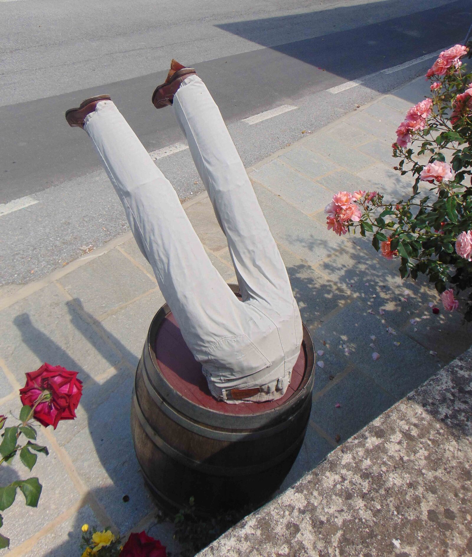 Sony Cyber-shot DSC-H300 sample photo. Upside down, wine barrel photography