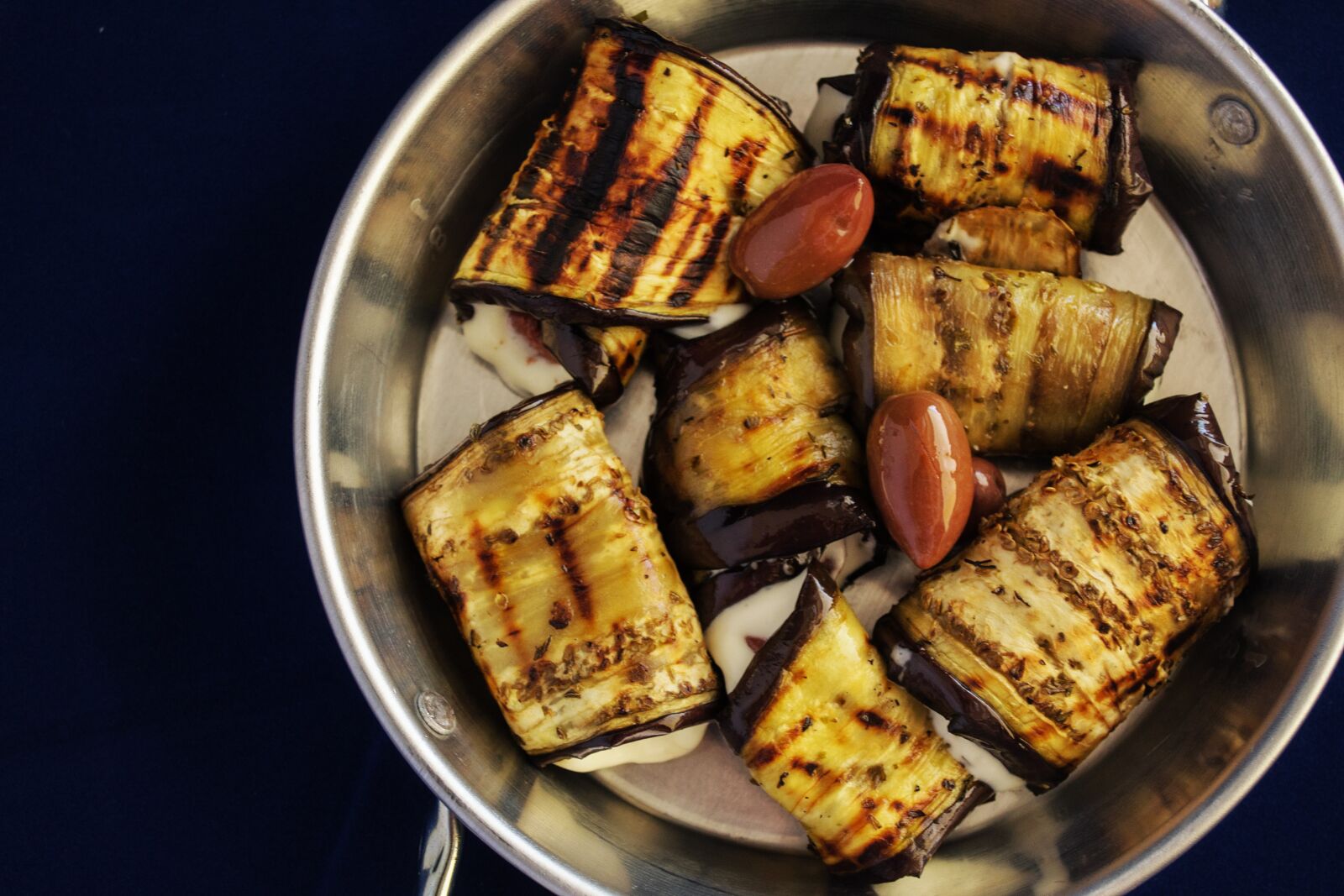 Nikon D3100 sample photo. Grilled vegetable rolls, eggplant photography