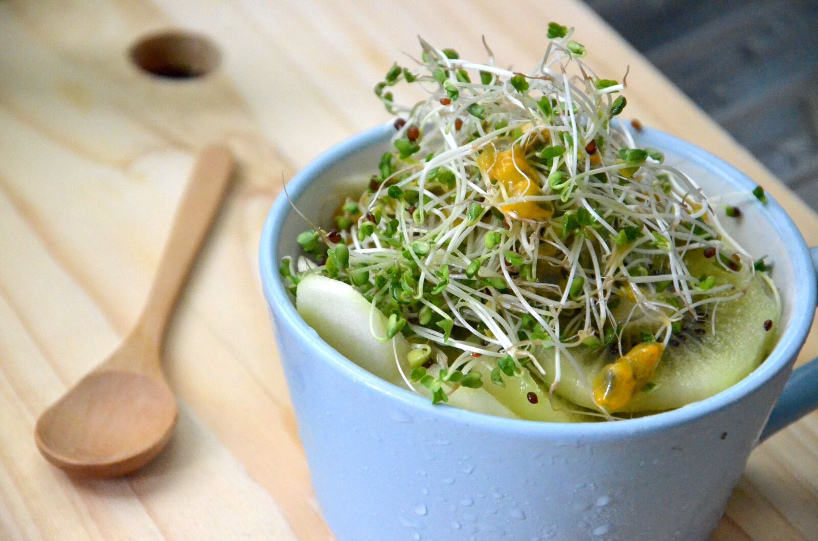 Nikon D7000 sample photo. Broccoli sprouts, super food photography