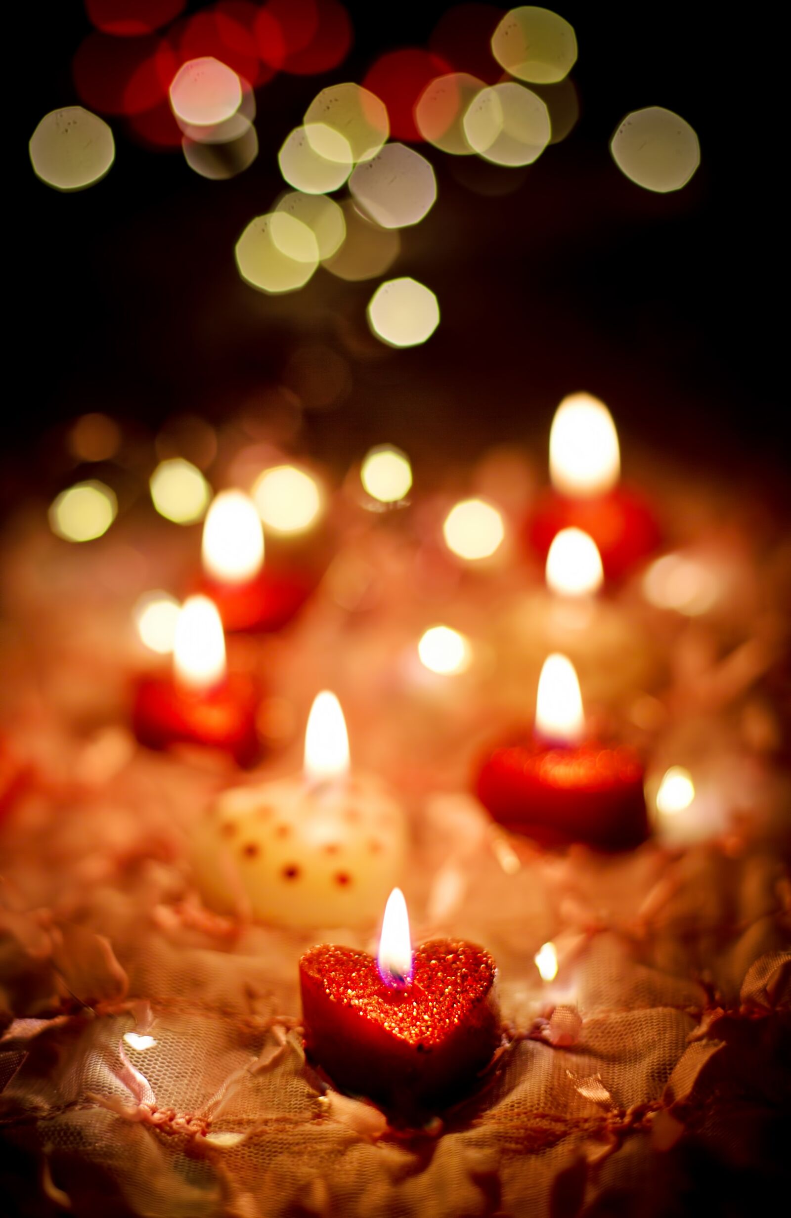 Canon EF 50mm F1.4 USM sample photo. Valentine's day, candles, lit photography