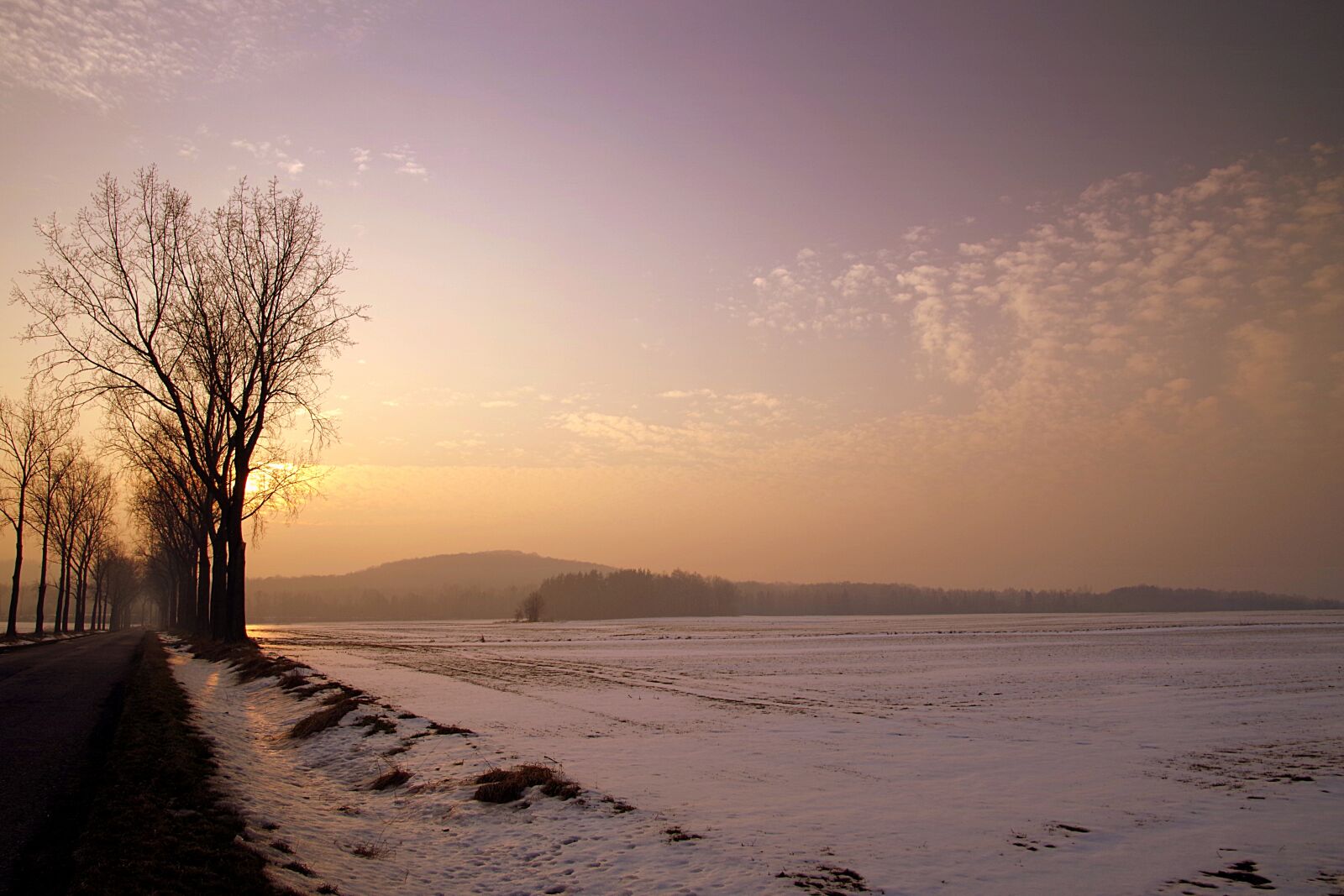Pentax K-S2 sample photo. Sunset, winter, snow photography