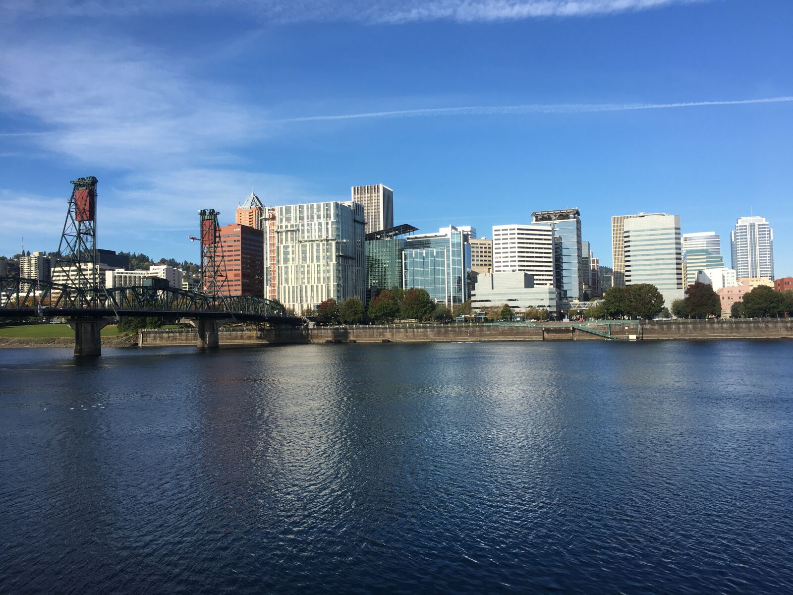 Apple iPhone 6s sample photo. Skyline, riverfront, bridge photography