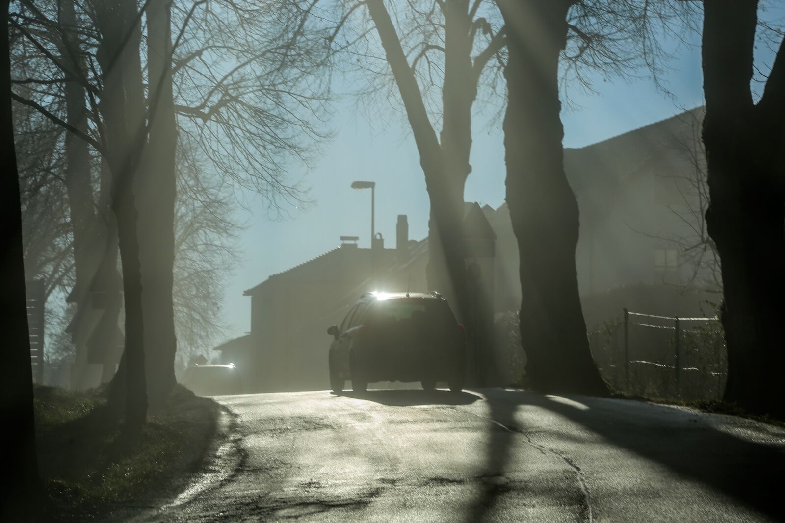 Canon EF 24-105mm F4L IS USM sample photo. Fog, auto, road photography