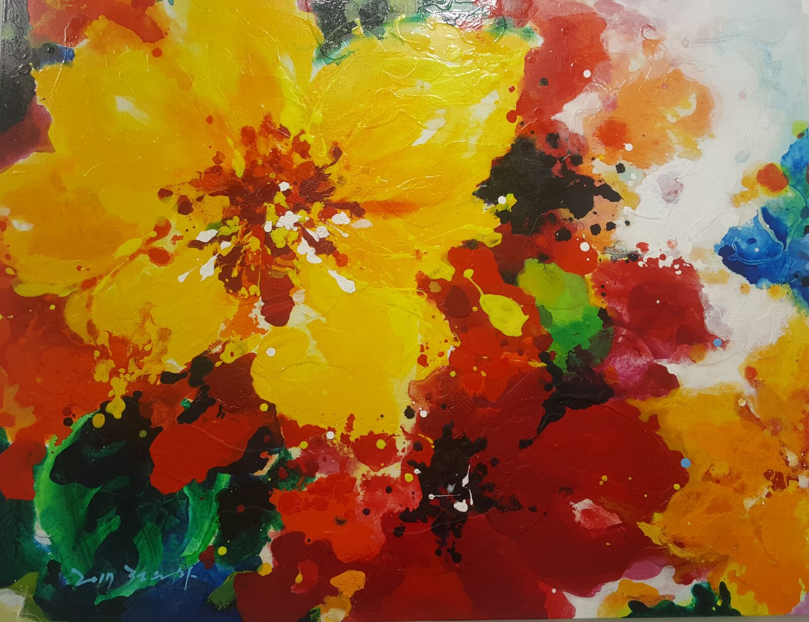 Samsung Galaxy Note5 sample photo. Oil painting, flowers, nature photography