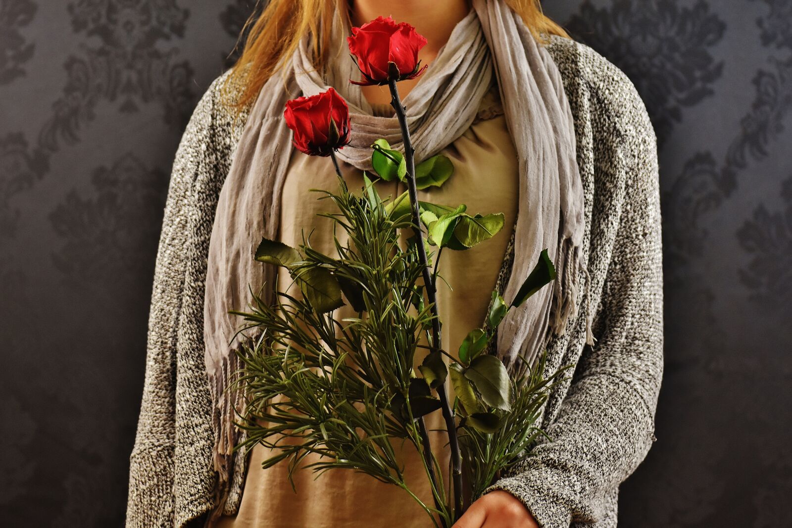 Nikon D7200 sample photo. Girl, roses, red photography