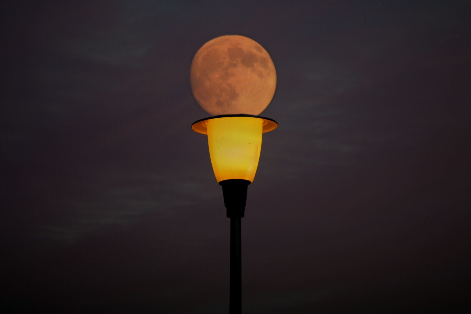 Canon EOS 700D (EOS Rebel T5i / EOS Kiss X7i) + Canon EF 85mm F1.8 USM sample photo. Full moon, street light photography