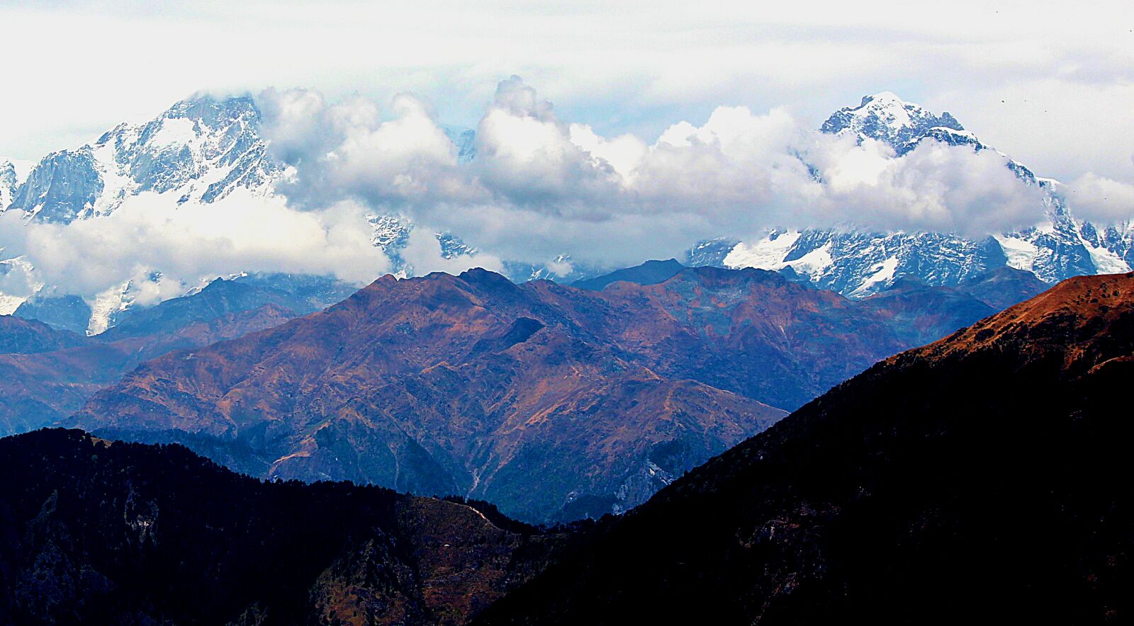 Canon EF-S 55-250mm F4-5.6 IS II sample photo. Chopta, cloudy, foothills, high photography