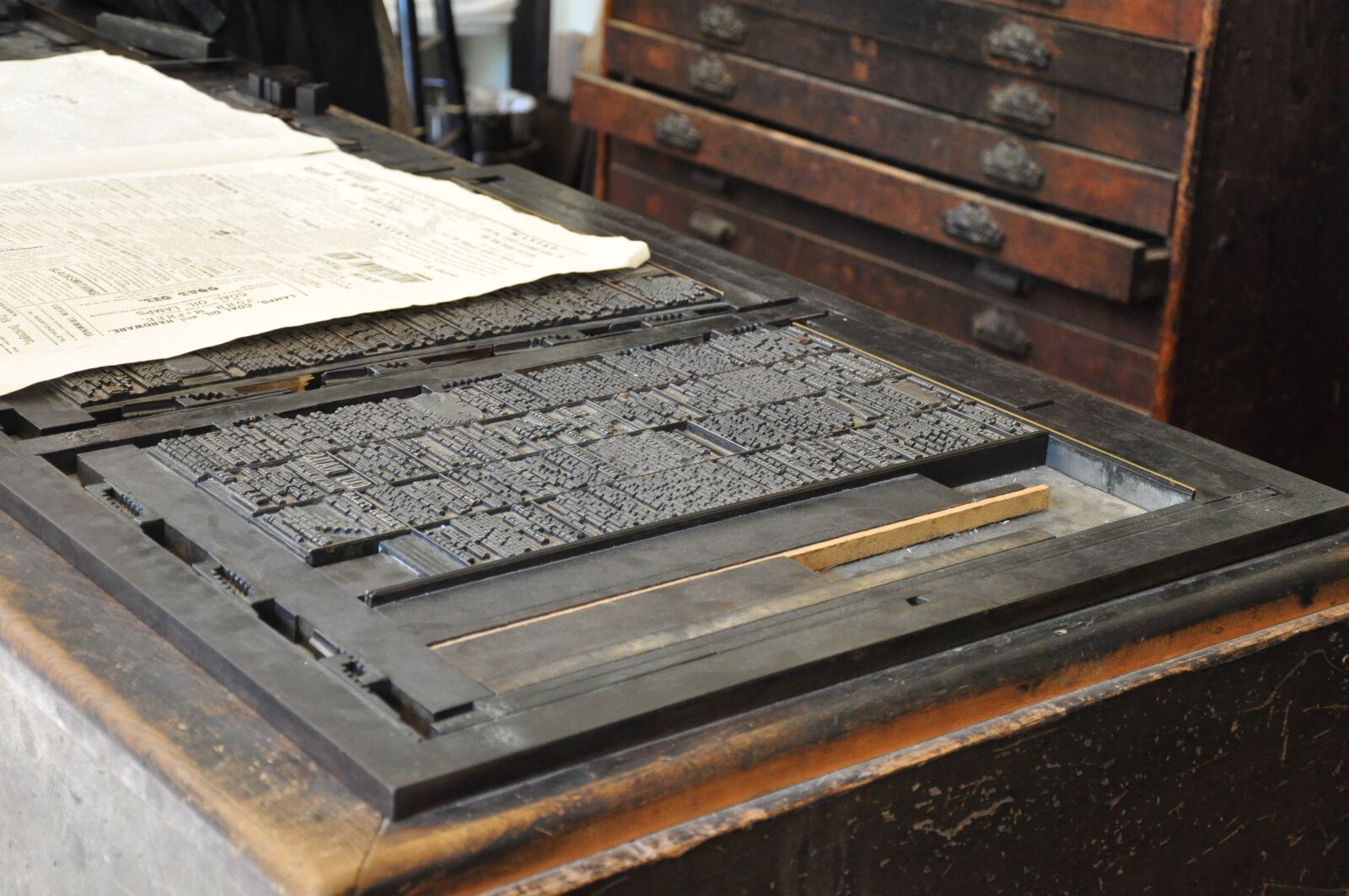 Nikon D90 sample photo. Old print press, press photography