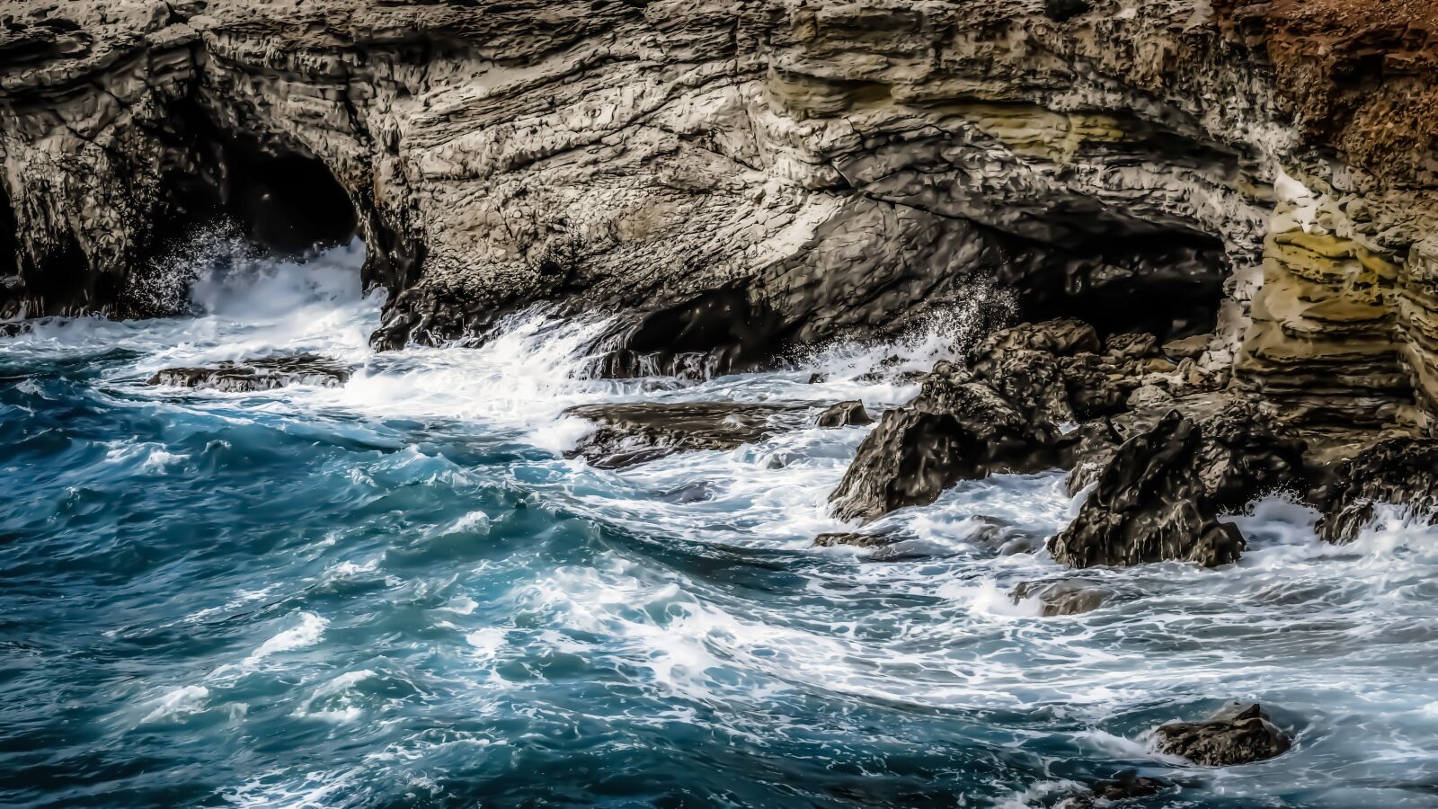 Nikon D3300 sample photo. Rocky coast, sea caves photography