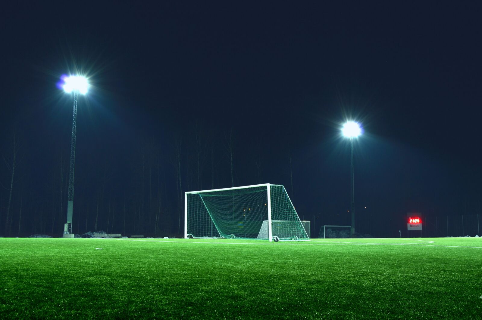 Nikon D3200 sample photo. Evening, field, football, goal photography