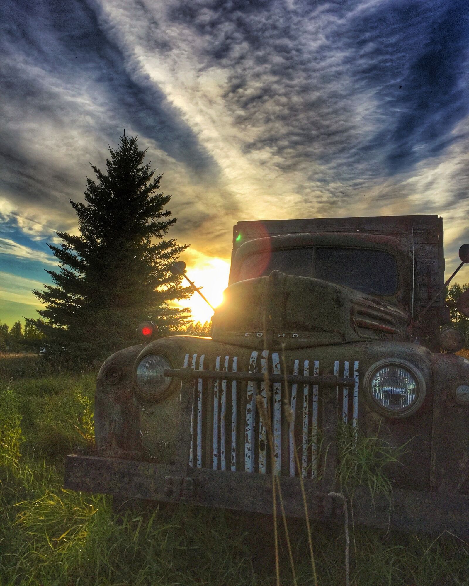 Apple iPhone 6 sample photo. Sunset, manitoba, old truck photography