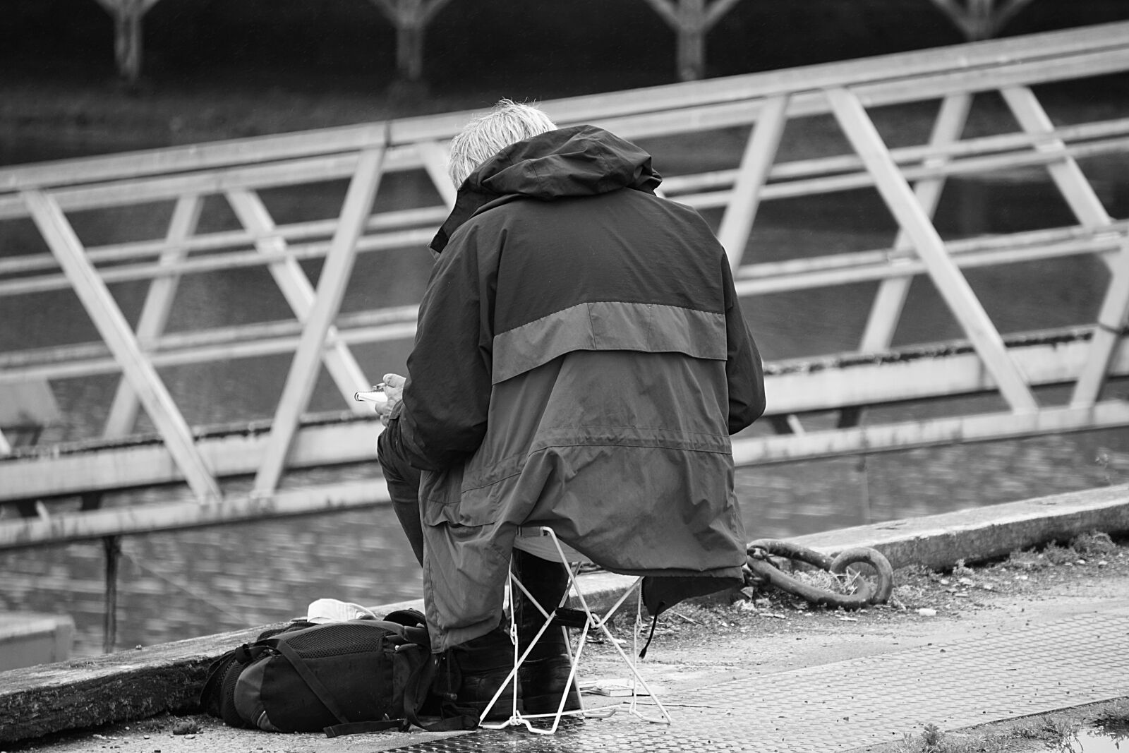 Sony a6000 sample photo. Back, sitting, person, in photography