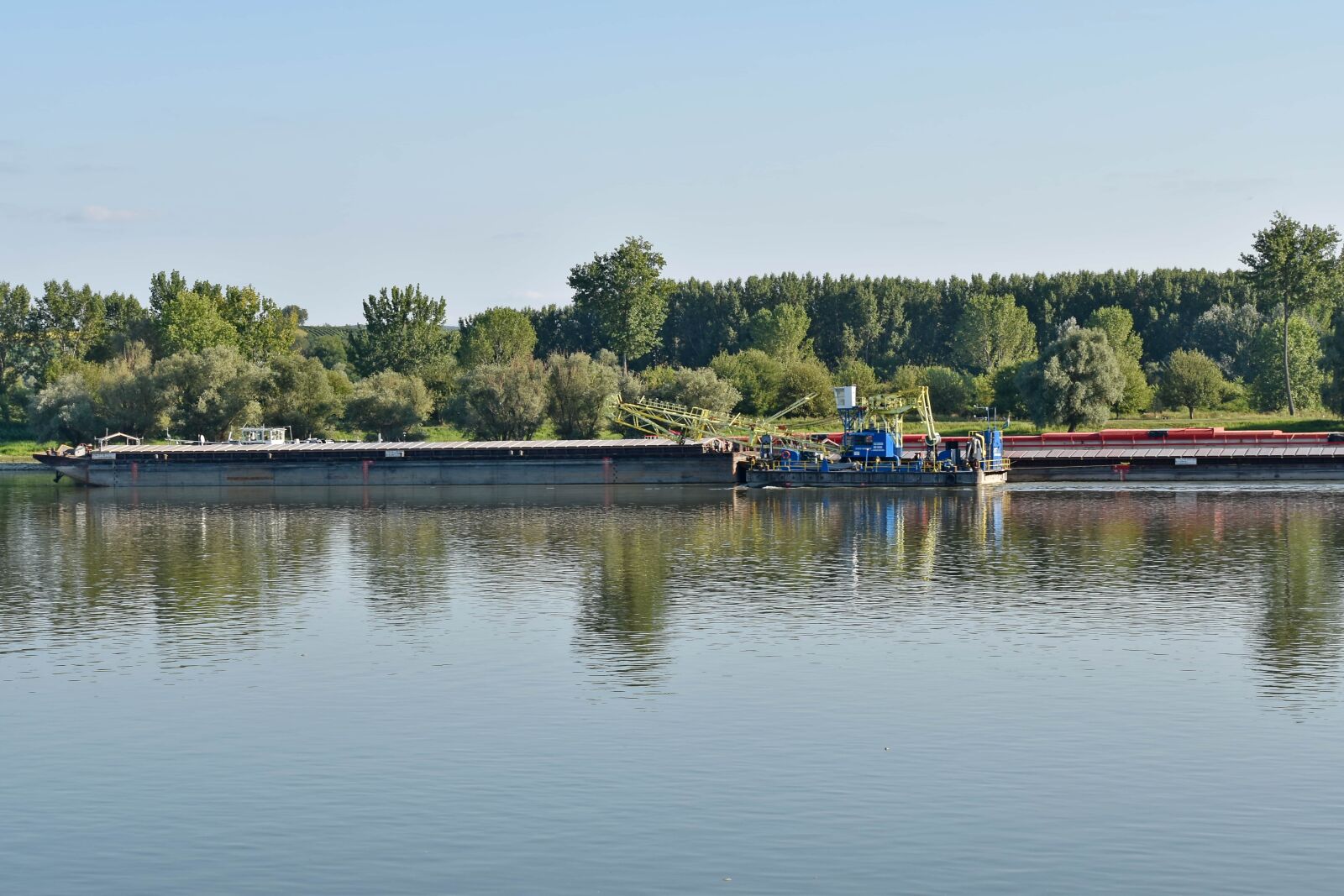 Nikon D5500 sample photo. Barge, boats, channel, riverbank photography