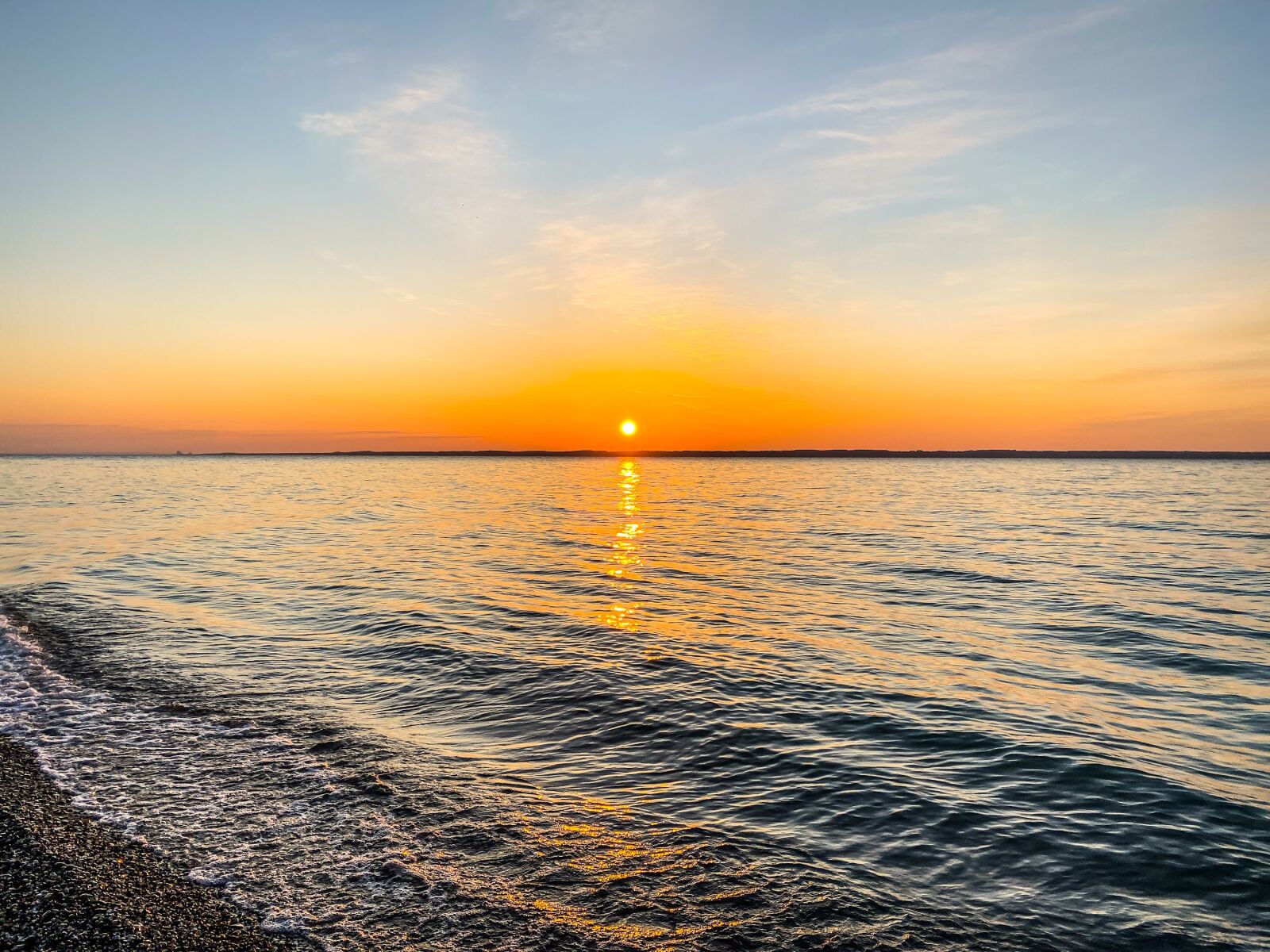 Apple iPhone 11 Pro sample photo. Sunrise, lake, lake michigan photography
