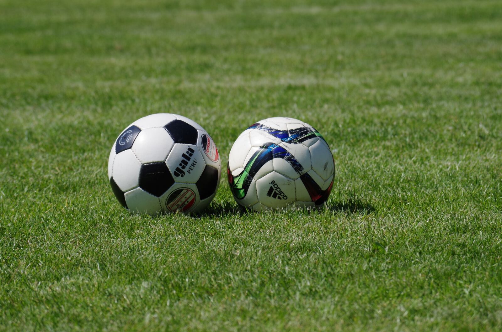 Pentax K-500 sample photo. Ball, football, lawn photography
