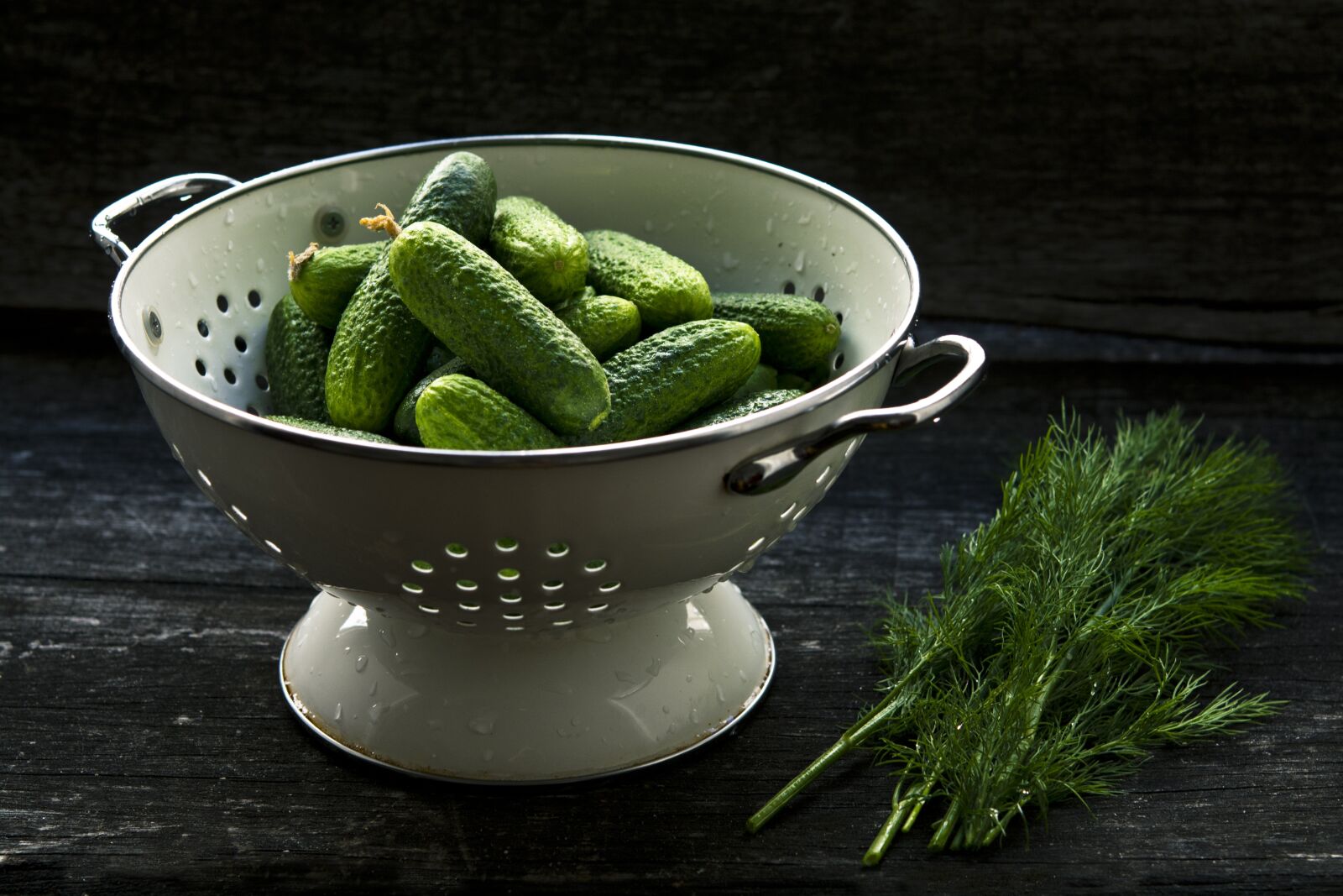 Nikon D7100 sample photo. Colander, cucumber, food photography