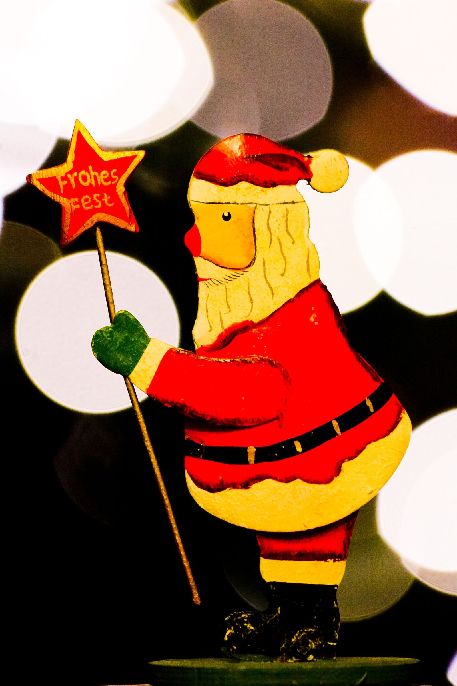 Canon EOS 5D Mark II sample photo. Santa claus, greeting, lights photography