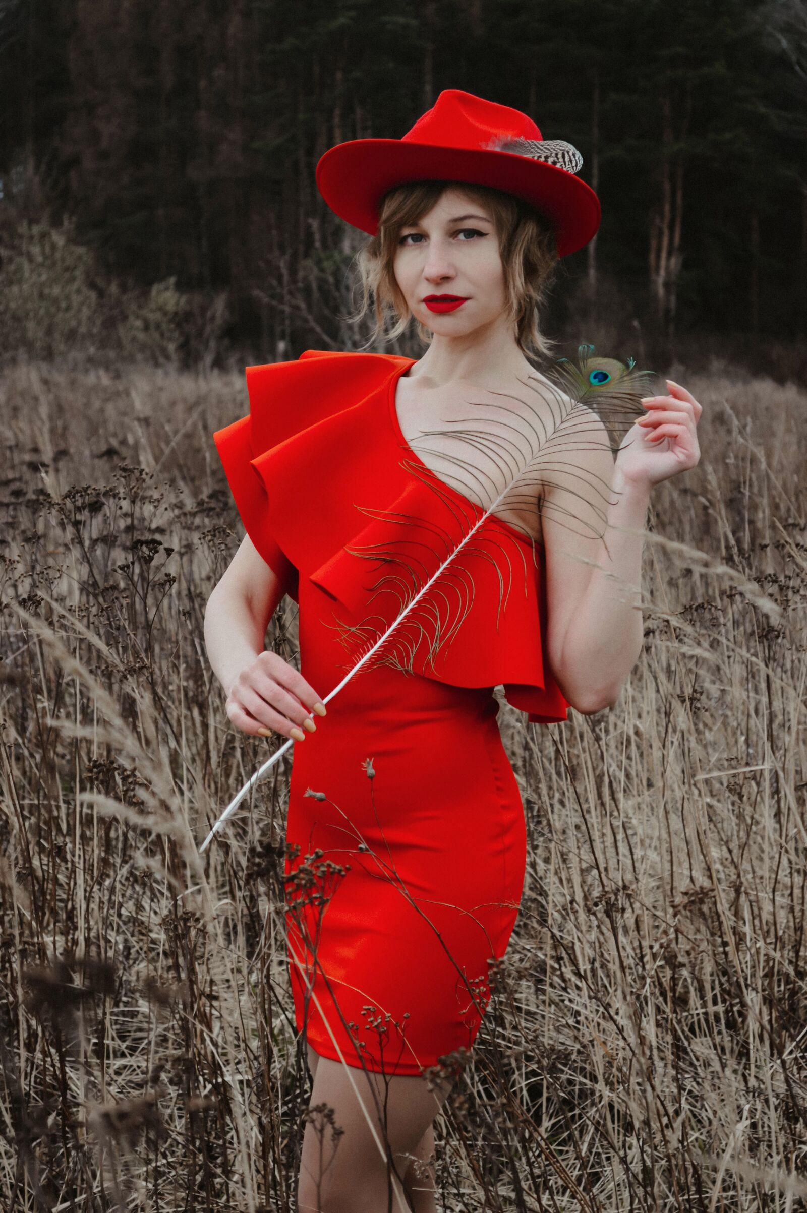 Nikon D3200 sample photo. Red dress, girl, woman photography