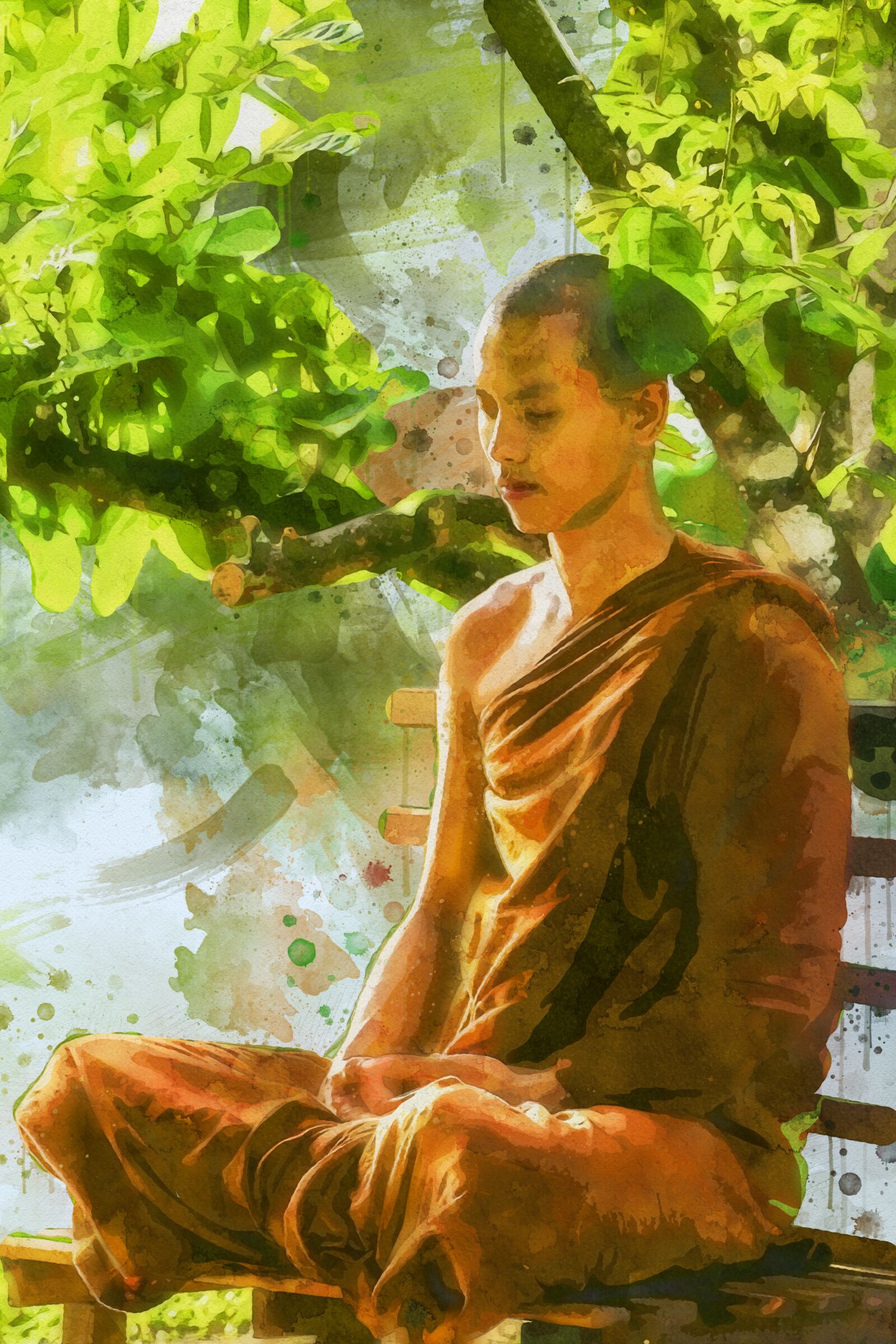 Canon EOS 1100D (EOS Rebel T3 / EOS Kiss X50) sample photo. Meditation, monk meditating, theravada photography