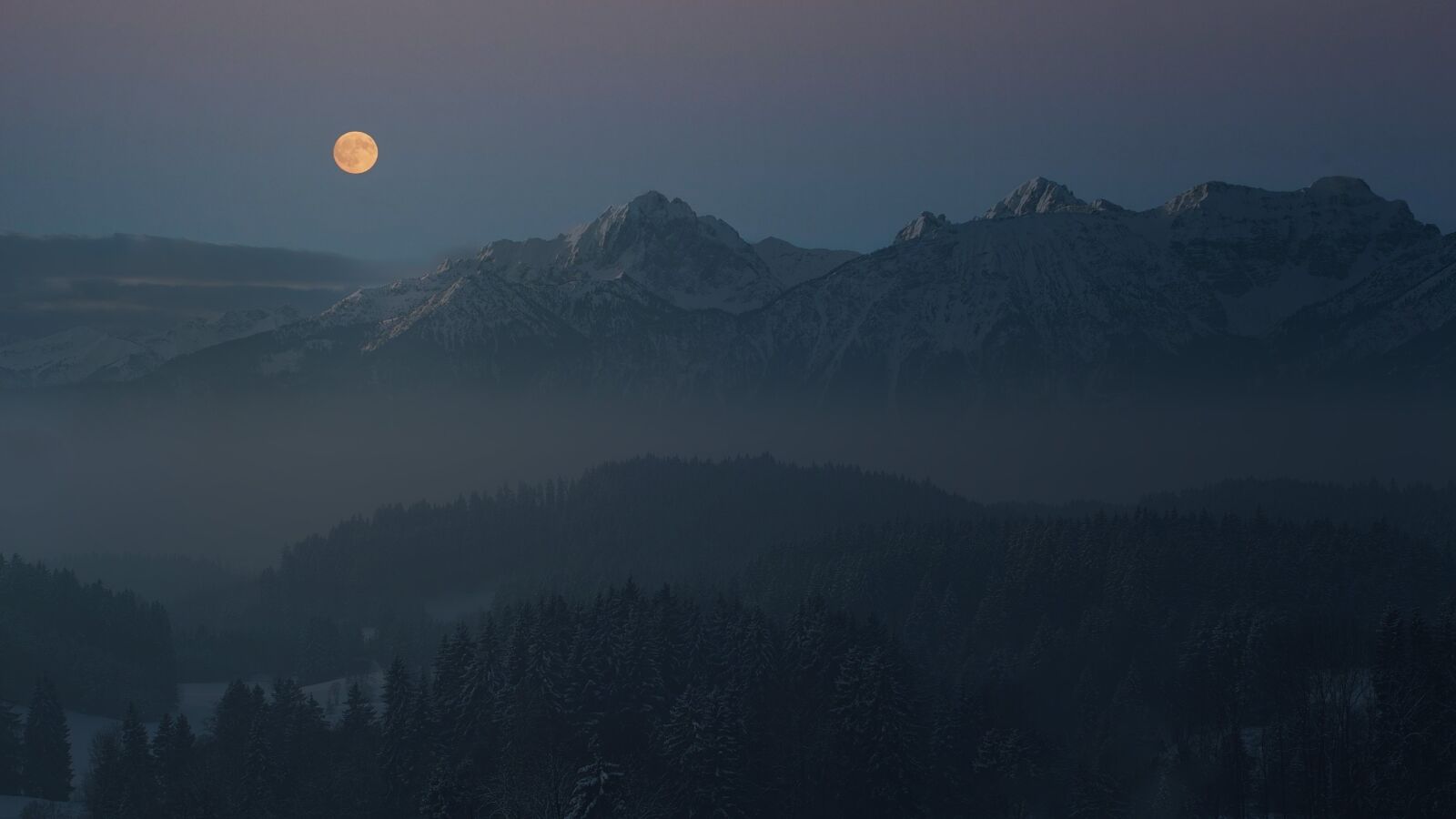 Sigma SD15 sample photo. Night, moon, allgäu photography