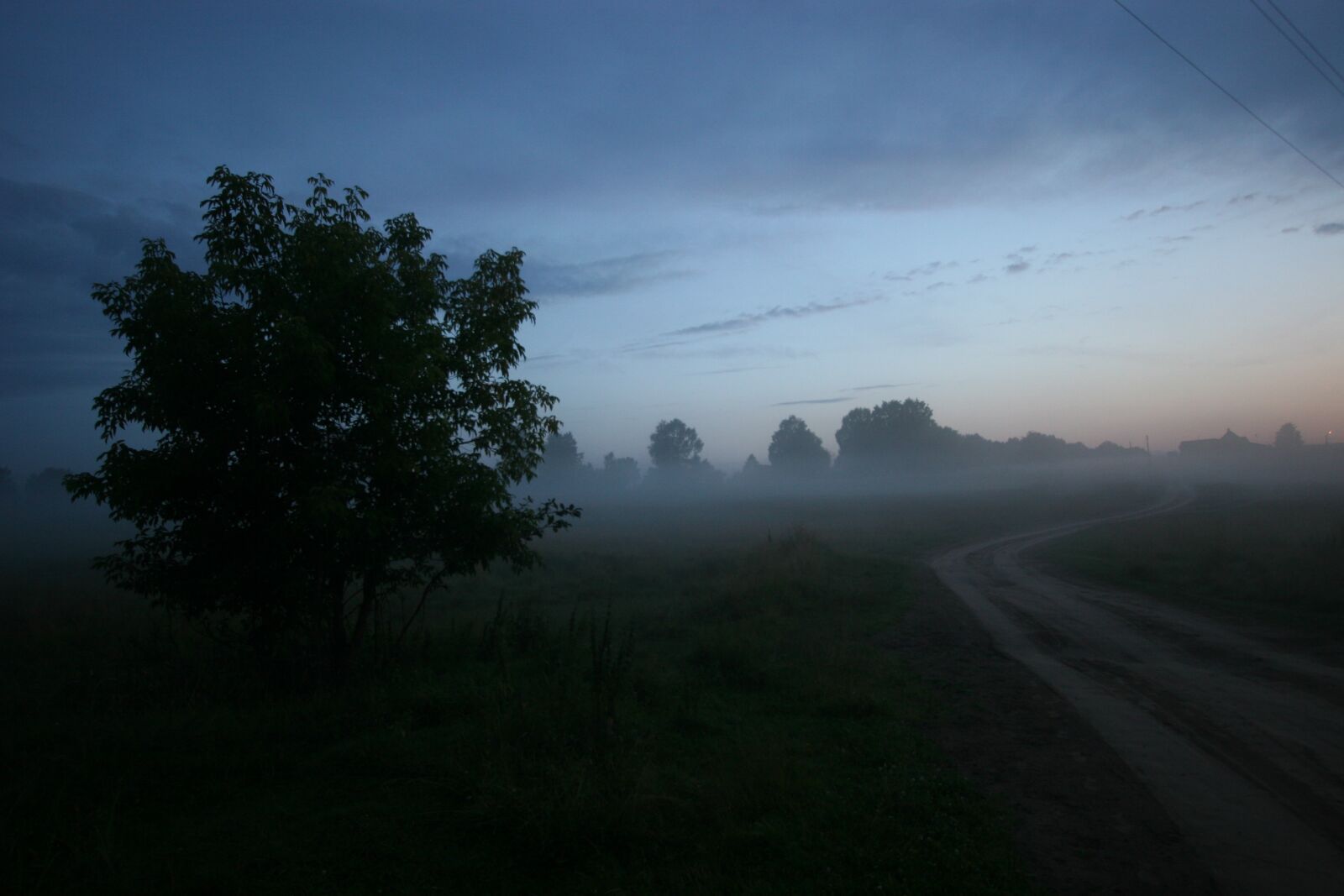 Canon EOS 20D sample photo. Evening, road, fog photography