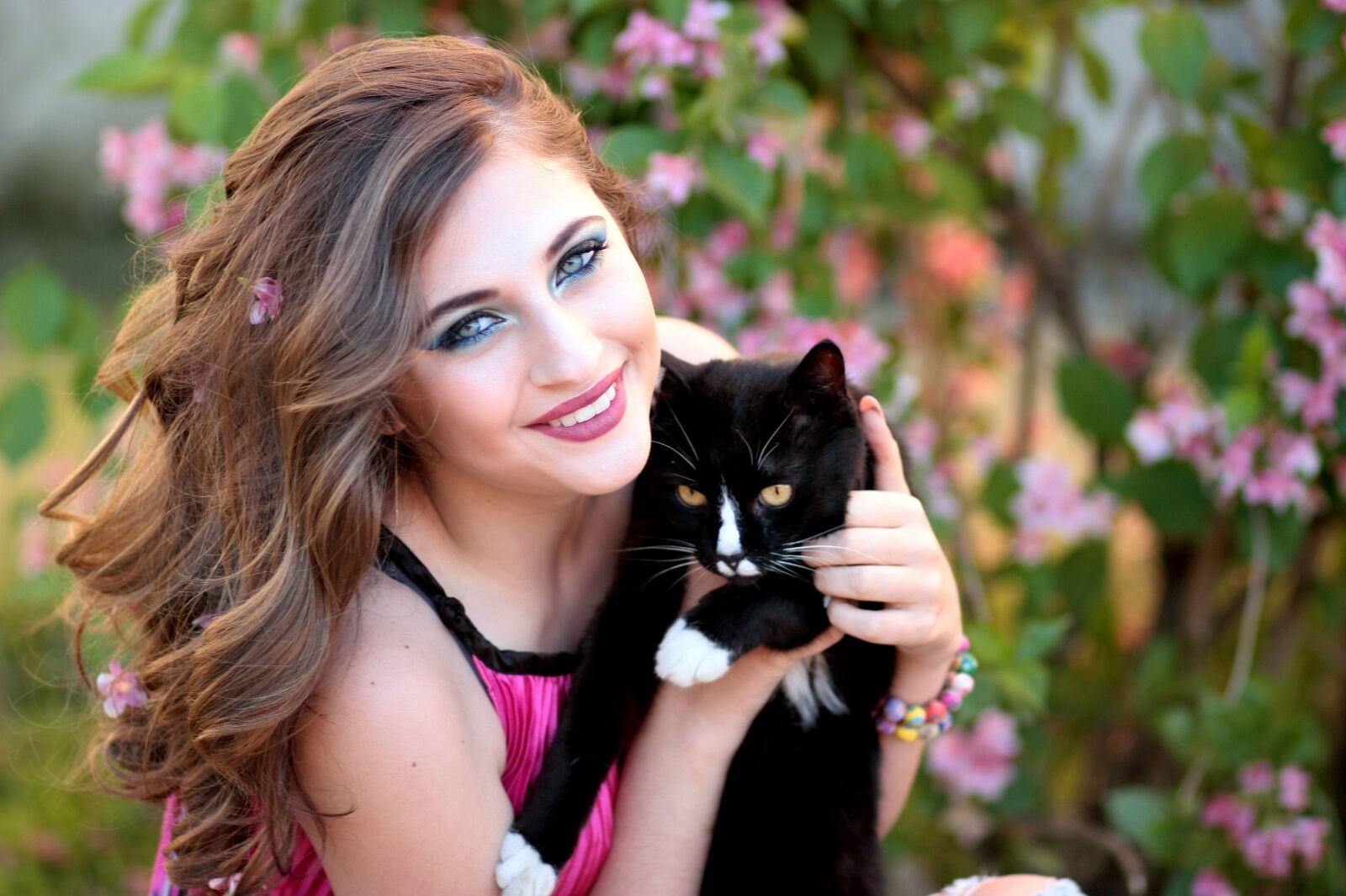 Canon EOS 450D (EOS Rebel XSi / EOS Kiss X2) sample photo. Girl, cat, love photography